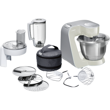BOSCH Robot de bucatarie Bosch MUM58L20, 1000 W, 7 trepte, 3.9 l, Alb-Argintiu