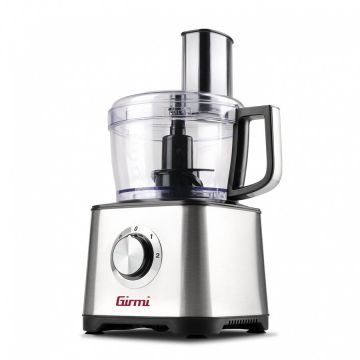 Girmi Robot multifunctional Girmi - RB76 cu functii multimple mixer, blender, 600W, lame si corp inox, vas gradat 1.2L, Argintiu Negru