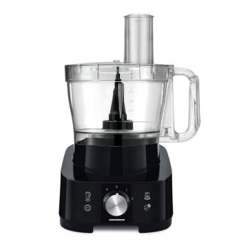 HEINNER Robot de bucatarie Heinner Cookery Chef HFP-1000BK, 1000W, blender si rasnita incluse, capacitate bol 3.5L, capacitate blender 1.8L, 2 viteze + Pulse, cutit inox, Negru