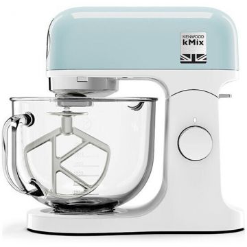 Kenwood Robot de bucatarie Kenwood kMix KMX754APB, 0W20011488, 1000 W, vas sticla 5 L, 6 trepte viteza, 3 accesorii patiserie, Alb-Albastru Kenwood Robot de bucatarie Kenwood kMix KMX754APB, 0W20011488, 1000 W, vas sticla 5 L, 6 trepte viteza, 3 accesorii patiserie, Alb-Albastru
