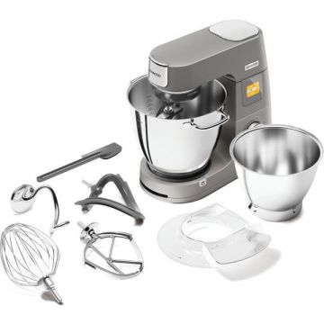 Kenwood Robot de bucatarie KENWOOD KWL90.164SI Titanium Chef Patissier XL, 1400 W, 6 functii presetate, 2 vase 7 l/5 l, accesoriu masina de tocat, 13 trepte viteza, cantar integrat, sistem de incalzire, 4 accesorii, argintiu