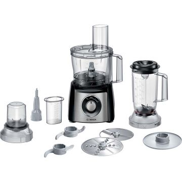 Robot de bucatarie Bosch MultiTalent 3 Plus MCM3PM386, 900 W, 2 viteze + Pulse, bol 2.3 L, Negru-argintiu