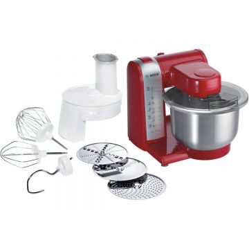 Robot de bucatarie Bosch MUM48R1, 600 W, 4 viteze, bol 3.9 l, Rosu