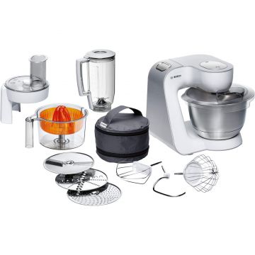Robot de bucatarie Bosch MUM54230, 900 W, 7 viteze + Puls, bol 3.9 l, Argintiu