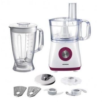 Robot de bucatarie Charm HFP-750BK 750W Bol 1.2 litri Blender 1.8 litri Alb / Visiniu