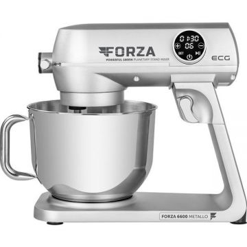 Robot de bucatarie ECG FORZA 6600 Metallo Argento, 1800 W, 6,5 litri, LCD, sistem de amestecare planetar