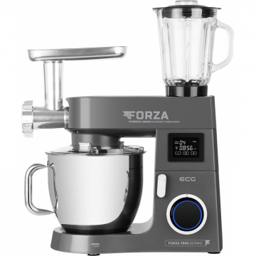 Robot de bucatarie ECG FORZA 7800 Ultimo Scuro, 1800 W, 8 litri, LCD, sistem de amestecare planetar