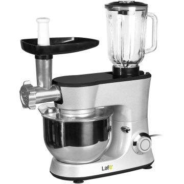 Robot de bucatarie Lafe MPL-001K, 1000 W, 5 viteze + Pulse, bol 5 l, Argintiu/Negru