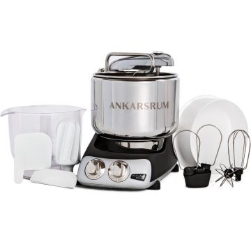 Robot de bucatarie multifunctional Ankarsrum AKM6220B, 800 W, Viteza variabila, bol 7 l, Negru