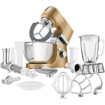 Sencor Robot de bucatarie Sencor STM 6377CH, 1000 W, 8 viteze bol inox 4.5 L, blender, masina de tocat, Auriu