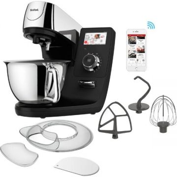Tefal Robot de bucatarie Tefal i-Coach Touch QB950D38, ecran tactil, 21 programe automate, 10 trepte viteza, 1200 W, 5,5 L, negru