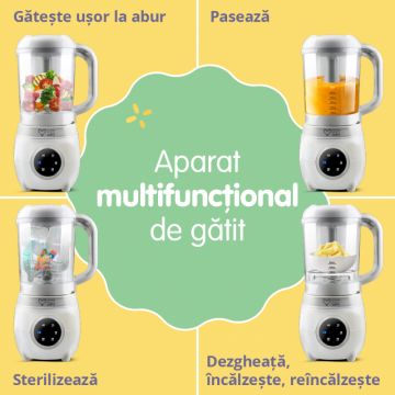 Aparat automat multifunctional de gatit cu aburi si blender 5 in 1 Easycare Baby