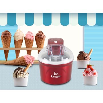 Aparat de facut inghetata si sorbet Beper, 12 W, 20x23 cm, ABS, rosu