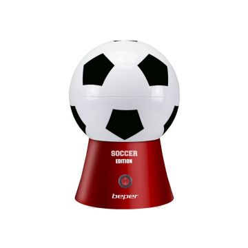 Aparat de facut popcorn cu aer cald, 1200 W, 270 ml, design fotbal, roualb Beper