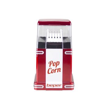 Aparat de facut popcorn cu aer cald Beper 90.590Y, 1200 W, 260 ml, design compact, retenie de caldura, roualb