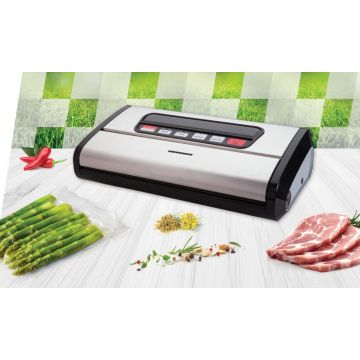 Aparat pentru vidat alimente Freshit Double, Heinner, 165W, negru/crem