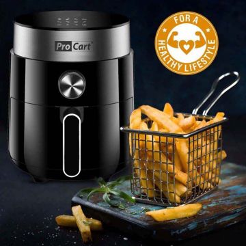 Friteuza cu aer cald airfryer 1200 w, capacitate 2.5 l, display digital led Procart