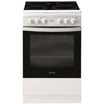 INDESIT Aragaz Indesit IS5V5CCW/E, Electric, 59 l, 4 zone de gatit, Grill, Ventilator, Alb