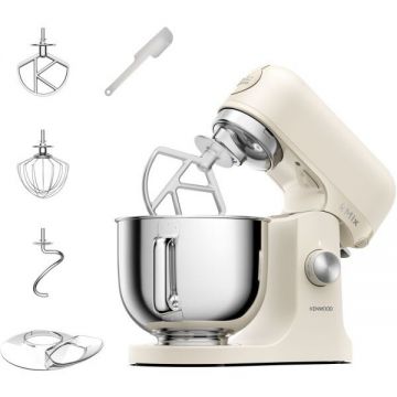 Kenwood Robot de bucatarie KENWOOD kMiX KMX751ACR, 1000 W, vas inox 5 l, 6 trepte viteza, 3 accesorii patiserie, functie amestecare delicata, functie pornire lenta, Bej mat