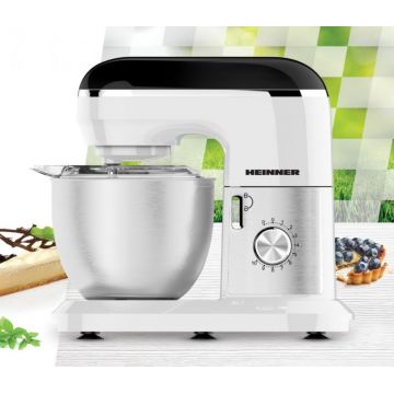 Mixer planetar Heinner, 1000W, 6L, alb/negru