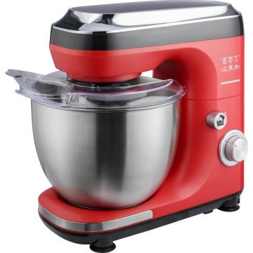 Robot de bucatarie Heinner HPM-600RD, 600 W, Miscare eliptica, Bol inox 5 L, 7 viteze, Rosu/Negru