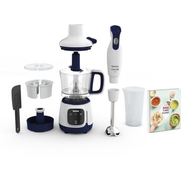 Tefal Robot / Blender Tefal Yummy Gourmet HB55W430, 600W, aparat 4in1, capacitate de max 800ml, 2 programe automate, accesoriu Baby Gourmet, pentru prepararea hranei bebelusilor, Alb