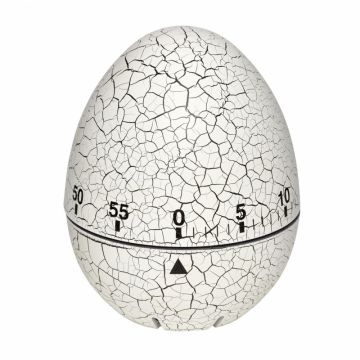 Timer analog pentru bucatarie din otel inoxidabil EGG Alb